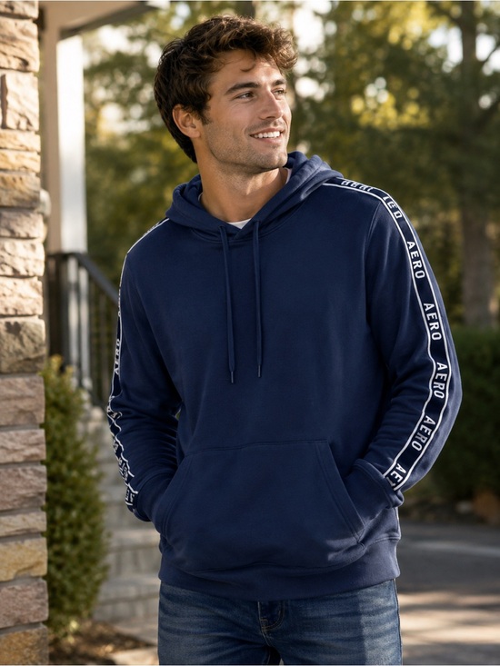 Aeropostale Other - Aeropostale Mens Dark Navy Blue Hooded Sweatshirt Pullover Hoodie Size‎ XL